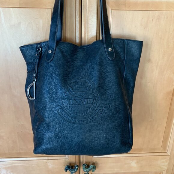 Ralph Lauren Black Leather Tote – LRL LXVII Collection with Silver Charm - Picture 7 of 17